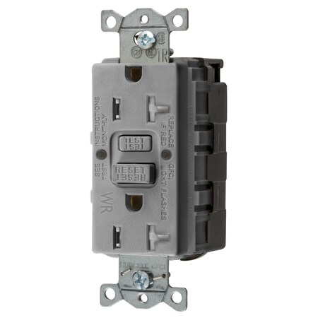 Hubbell Wiring Device-Kellems 20A COMM SELF TEST TRWR SNAP GFR GRAY GFTWRST20SNAPGY